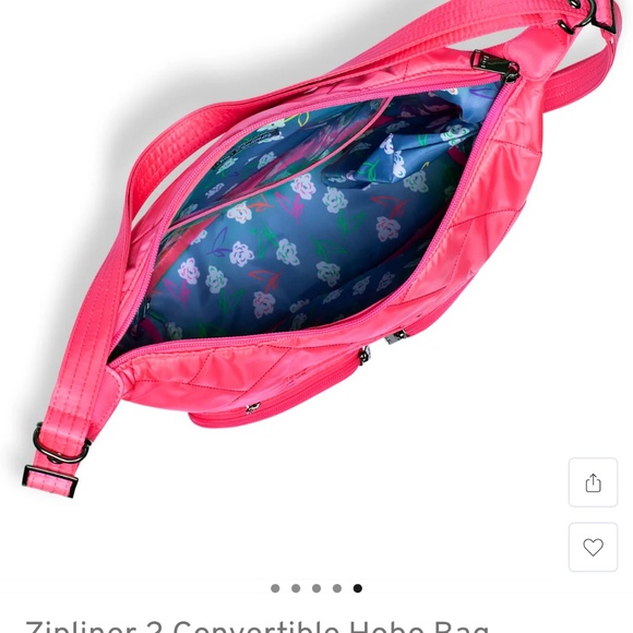 LUG Zipliner 2 Convertible Hobo Crossbody Backpack~Magenta~NWOT - Picture 6 of 7